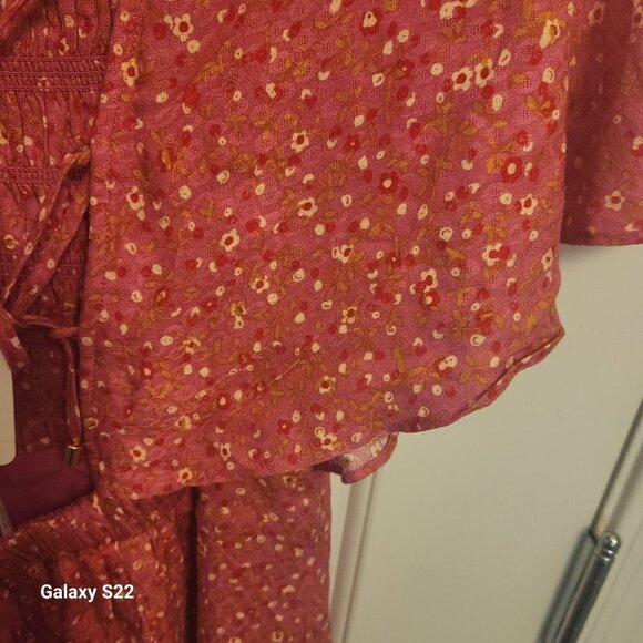 NWT Free People Mini Dress with Lace Up Back and Ruffle Sleeves. Size S - Picture 10 of 16